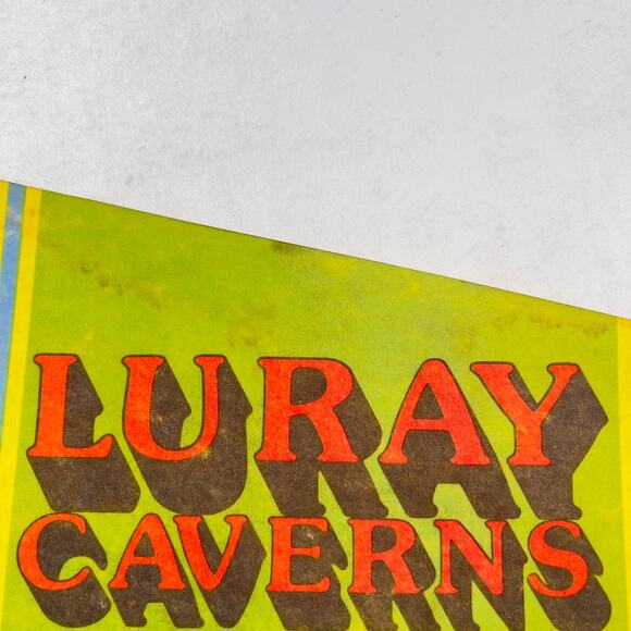 Luray Caverns Souvenir VINTAGE Felt Pennant Large 30" x 12" - Picture 4 of 11